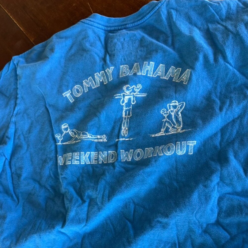 Tommy Bahama Relax “Weekend Workout” T-Shirt XL Marlin Logo Back Graphic